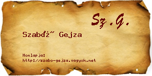 Szabó Gejza névjegykártya